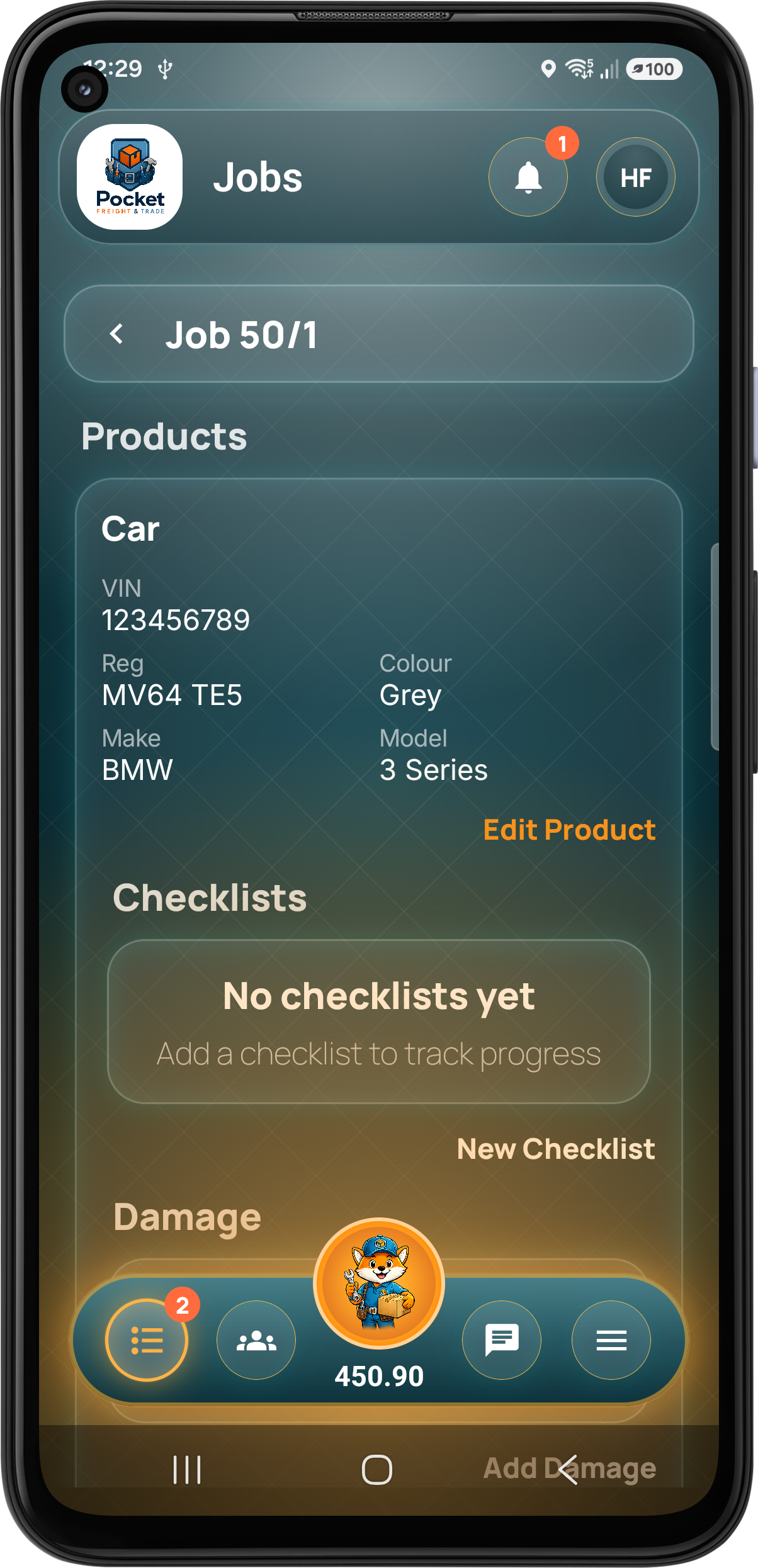 Pocket Freight & Trade job stage screen three
