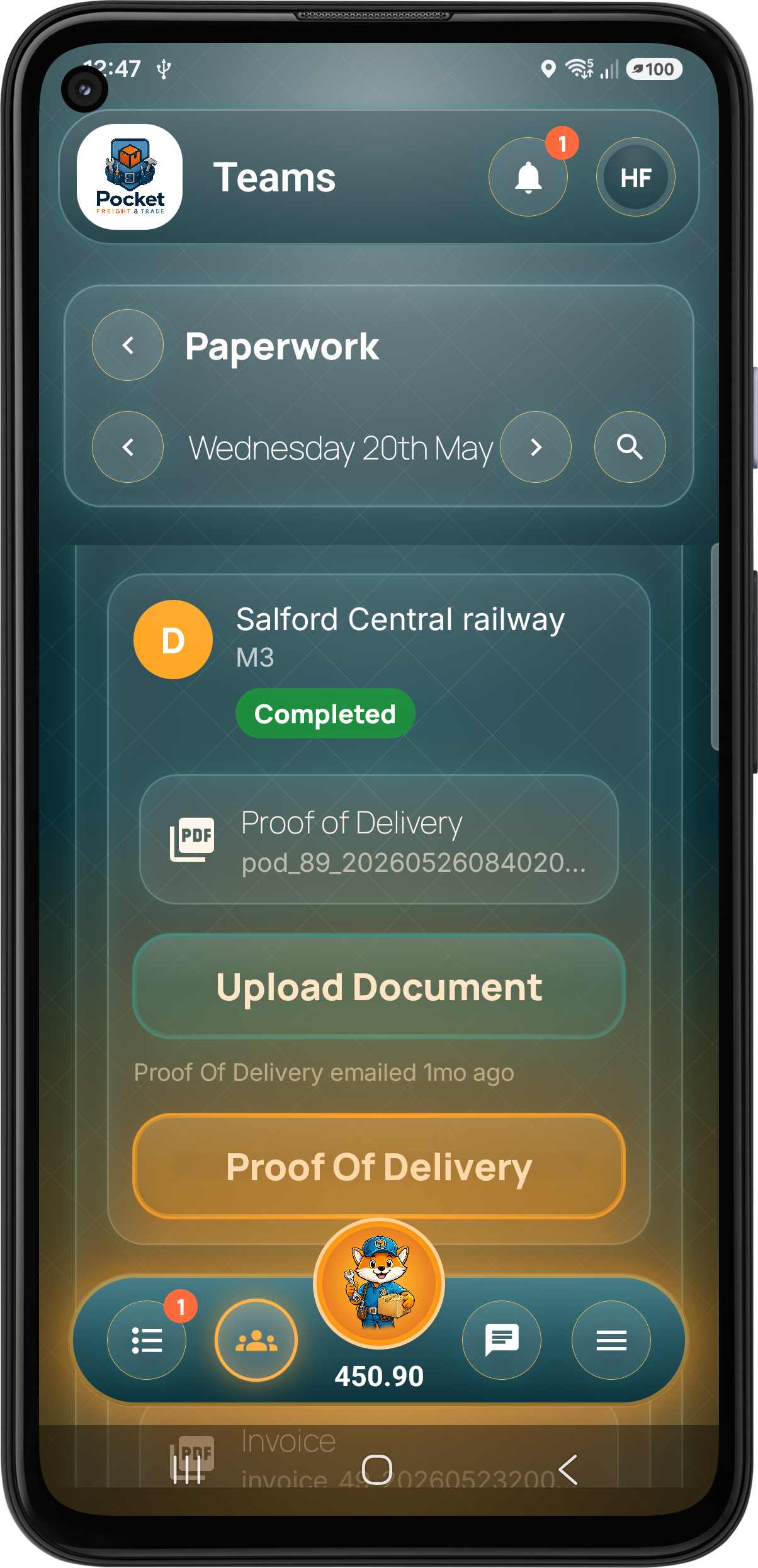 Pocket Freight & Trade proof of delivery
